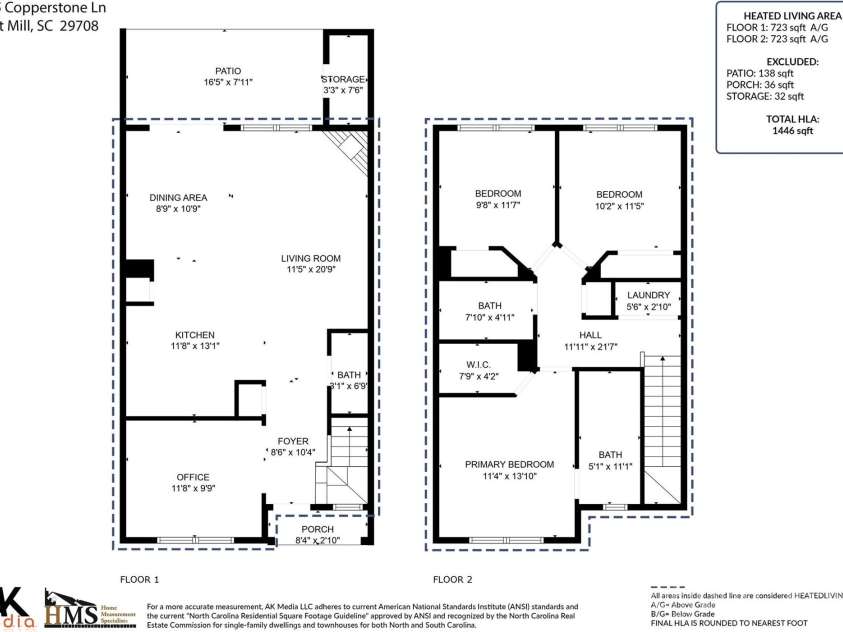 975 Copperstone Lane, Fort Mill, SC 29708.  MLS# CAR4253379, YatesRealty ID 12645. Floorplan