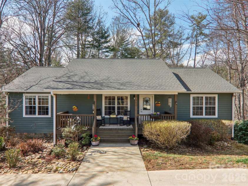 74 Woodson Drive, Mars Hill, NC 28754.  MLS# CAR4355311, YatesRealty ID 12666. Covered front porch w/room for sitting 
