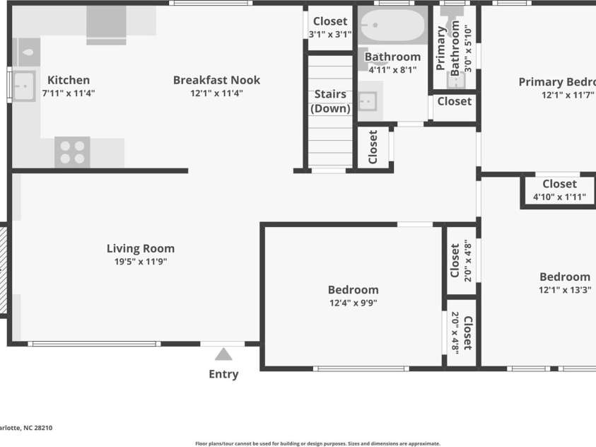 1527 Burnley Road, Charlotte, NC 28210.  MLS# CAR4291337, YatesRealty ID 12672. Main Level