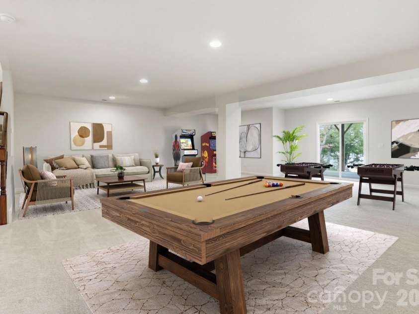17909 Wilbanks Drive, Charlotte, NC 28278.  MLS# CAR4364271, YatesRealty ID 12694. Lower level Rec room Virtually staged