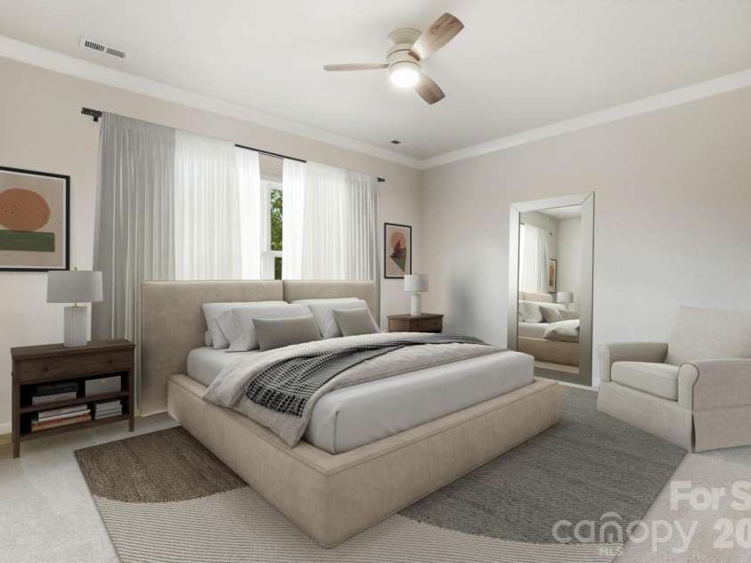 17909 Wilbanks Drive, Charlotte, NC 28278.  MLS# CAR4364271, YatesRealty ID 12694. Primary bedroom virtually staged