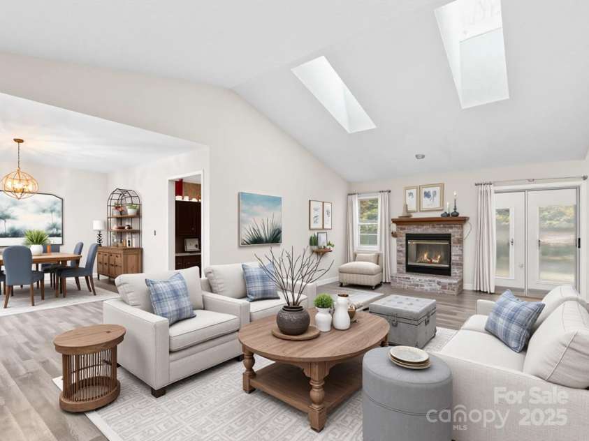 416 Hunters Glen Lane, Hendersonville, NC 28739.  MLS# CAR4220582, YatesRealty ID 12694. Virtually staged LR/DR