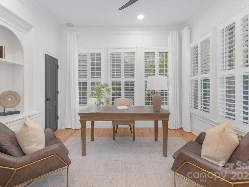 7311 Barrington Ridge Drive, Fort Mill, SC 29707.  MLS# CAR4310703, YatesRealty ID 12696. Sunroom or office with built-ins and closet