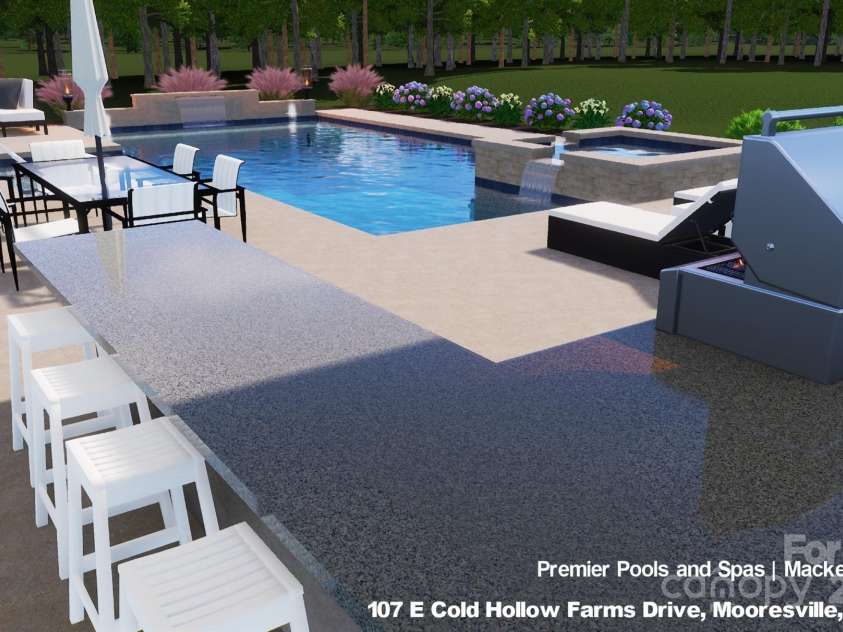 107 Cold Hollow Farms Drive, Mooresville, NC 28117.  MLS# CAR4218362, YatesRealty ID 12697. Swimming Pool Rendering
