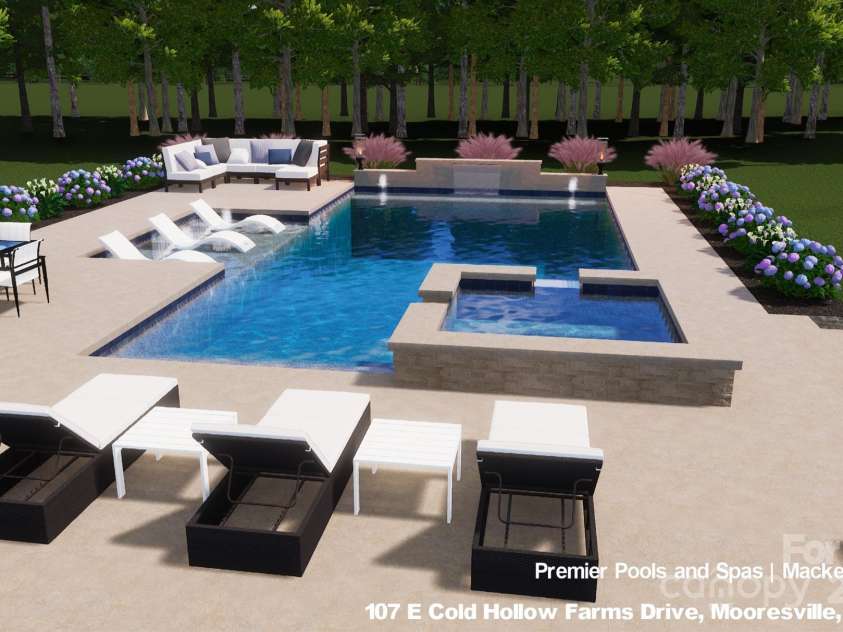 107 Cold Hollow Farms Drive, Mooresville, NC 28117.  MLS# CAR4218362, YatesRealty ID 12697. Swimming Pool Rendering