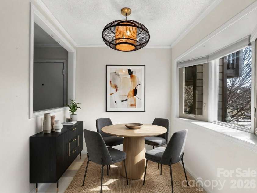 201 Racquet Club Road, Asheville, NC 28803.  MLS# CAR4341796, YatesRealty ID 12720. Virtually Staged Dining Area