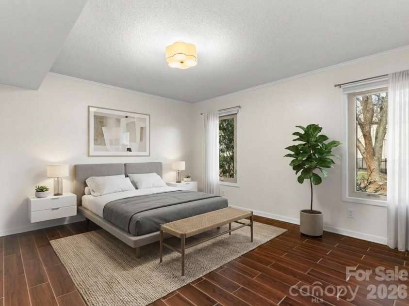 201 Racquet Club Road, Asheville, NC 28803.  MLS# CAR4341796, YatesRealty ID 12720. Virtually Staged Primary Bedroom