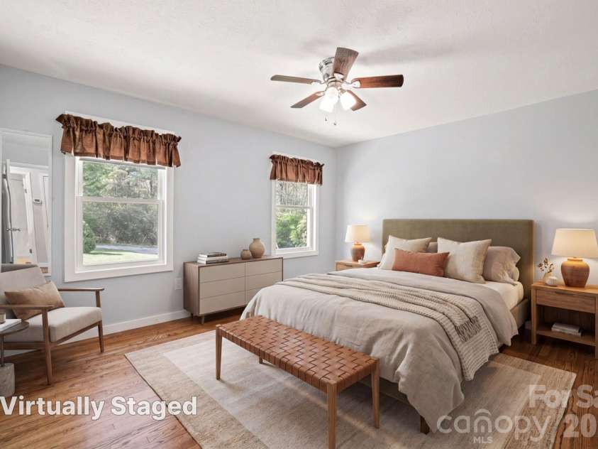 154 Cactus Lane, Franklin, NC 28734.  MLS# CAR4353446, YatesRealty ID 12812. Bedroom is virtually staged.