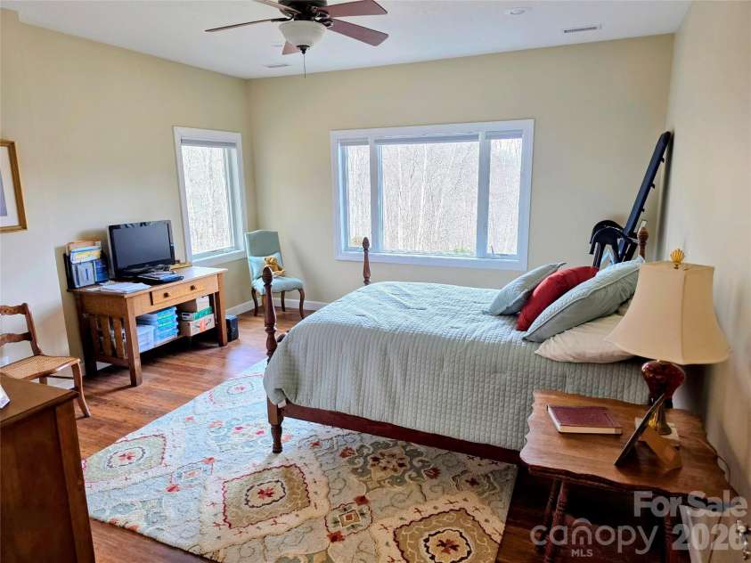 254 Ray Mine Road, Burnsville, NC 28714.  MLS# CAR4351718, YatesRealty ID 12813. Lower level bedroom