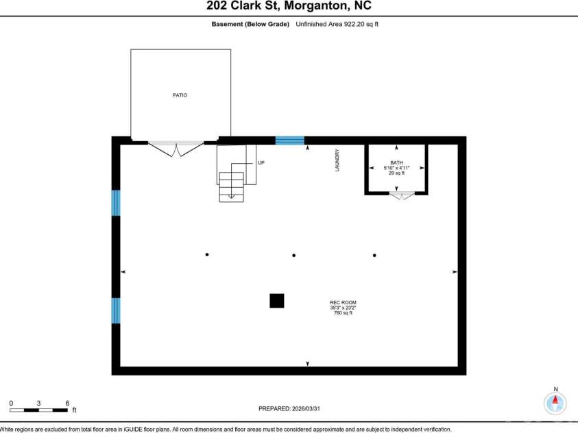 202 Clark Street, Morganton, NC 28655.  MLS# CAR4361129, YatesRealty ID 12835. Floor Plan of Basment