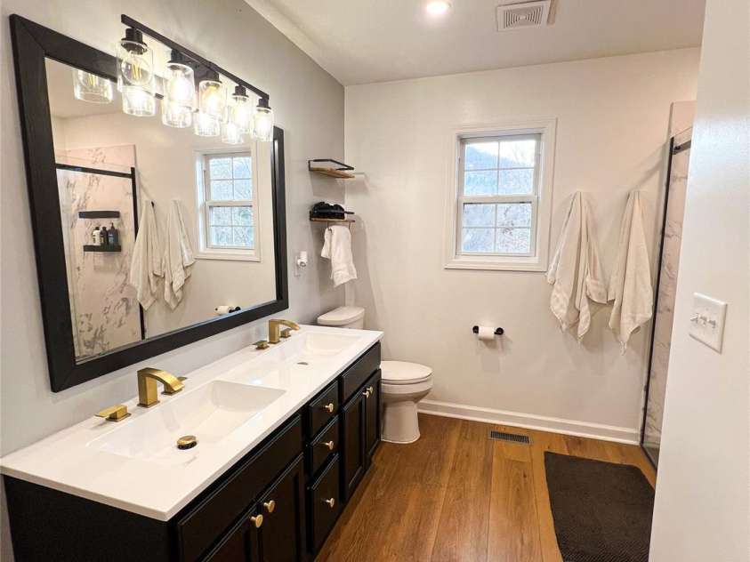 805 Reems Creek Road, Weaverville, NC 28787.  MLS# CAR4206802, YatesRealty ID 12835. En-suite bathroom totally remodeled.