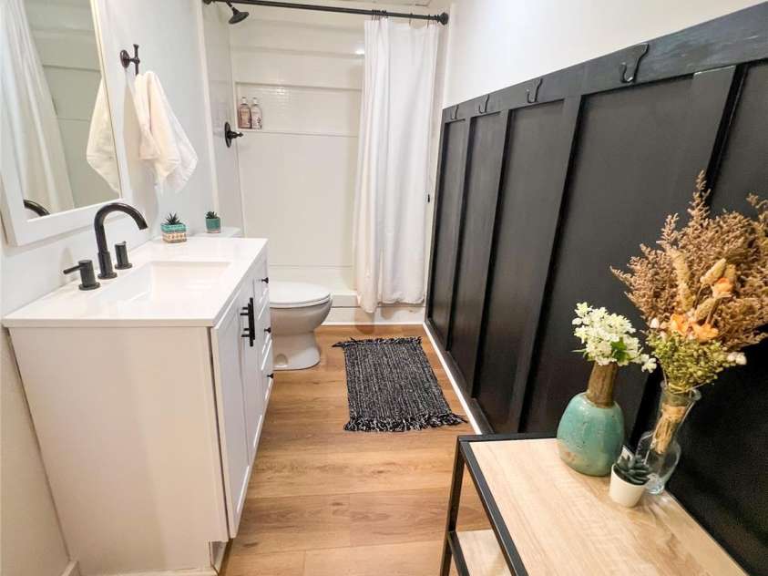 805 Reems Creek Road, Weaverville, NC 28787.  MLS# CAR4206802, YatesRealty ID 12835. Full bathroom in basement (work was done without a permit).