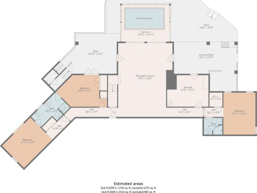 91 Island View Court, Mill Spring, NC 28756.  MLS# CAR4183479, YatesRealty ID 12838. Lower Level Floor Plan