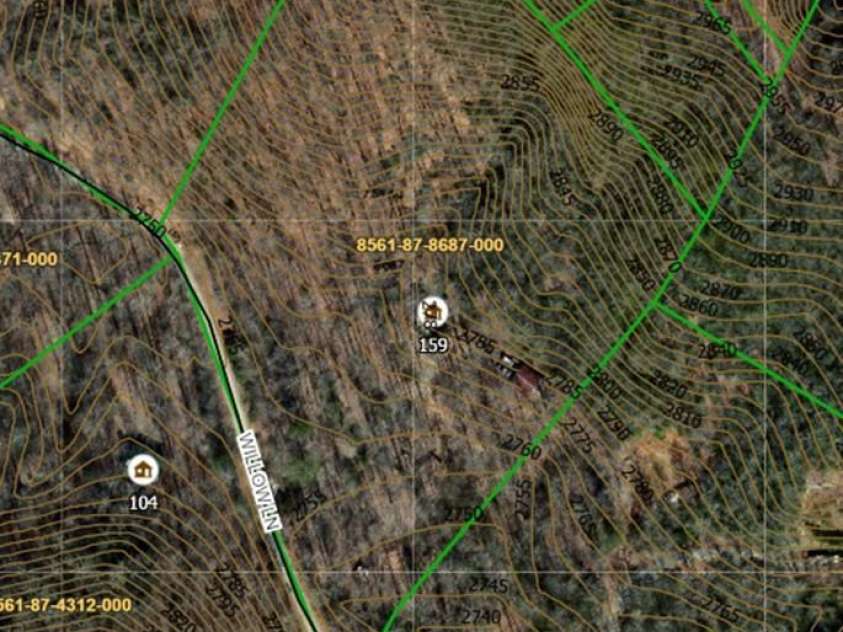 159 Willow Lane, Rosman, NC 28772.  MLS# CAR4247318, YatesRealty ID 12843. Contour