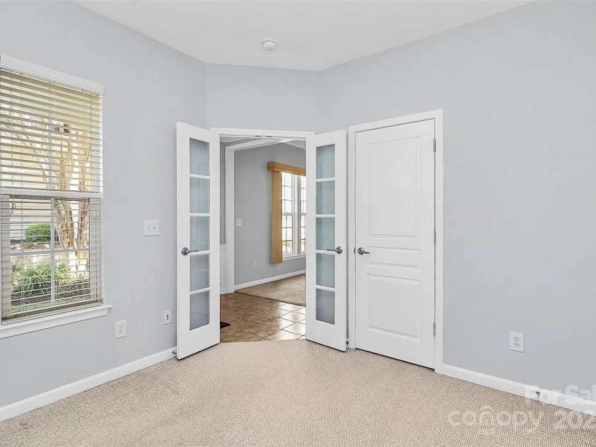 18020 Owl Court, Indian Land, SC 29707.  MLS# CAR4251346, YatesRealty ID 12851. French Doors to Office or 3rd Bedroom w/Closet