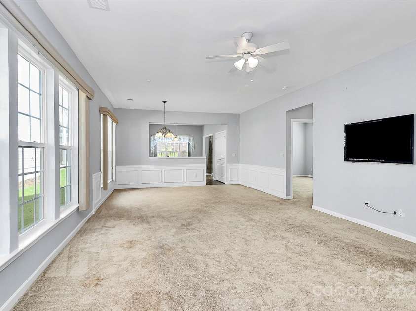 18020 Owl Court, Indian Land, SC 29707.  MLS# CAR4251346, YatesRealty ID 12851. Living Dining Open to Kitchen