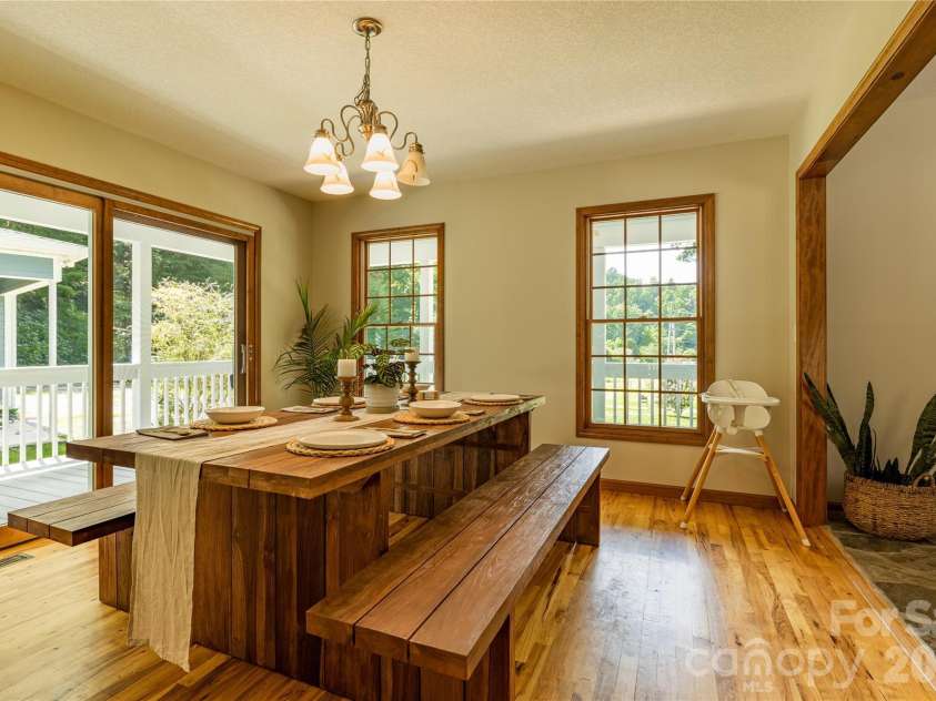 226 Wildcat Mountain Trail, Sylva, NC 28779.  MLS# CAR4284312, YatesRealty ID 12873. Dining area next to kitchen