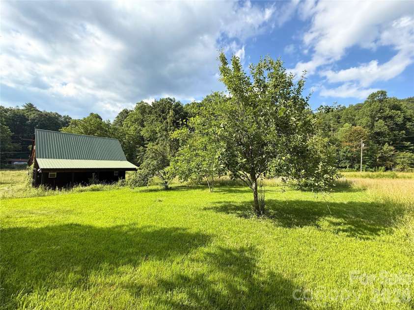 226 Wildcat Mountain Trail, Sylva, NC 28779.  MLS# CAR4284312, YatesRealty ID 12873. View of barn with pasture and orchard