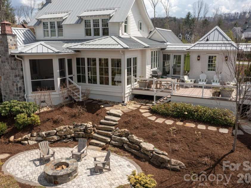 97 Emerald Necklace Drive, Asheville, NC 28803.  MLS# CAR4369106, YatesRealty ID 12883. Lower Patio with Fire Pit