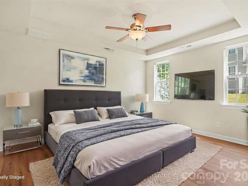 10947 Coyote Lane, Charlotte, NC 28277.  MLS# CAR4365778, YatesRealty ID 12901. Staged Main level Primary Bedroom