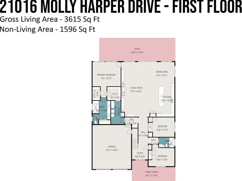 21016 Molly Harper Drive, Cornelius, NC 28031.  MLS# CAR4320388, YatesRealty ID 12915. Main Floor Plan - Fabulous entertaining and guest spaces