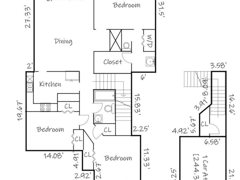 2231 6th Street, Hickory, NC 28601.  MLS# CAR4421162, YatesRealty ID 12920. Floor plan! 1602 square feet