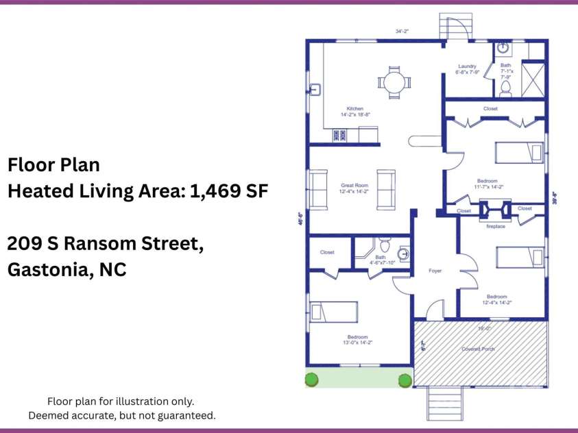 209 Ransom Street, Gastonia, NC 28052.  MLS# CAR4251083, YatesRealty ID 12929. 