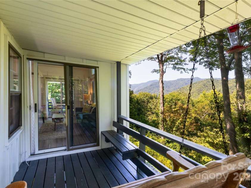330 Overlook Drive, Maggie Valley, NC 28751.  MLS# CAR4181673, YatesRealty ID 1294. Covered Porch 2 with views