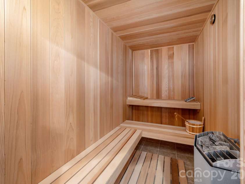 315 Crossvine Trail, Hendersonville, NC 28739.  MLS# CAR4367109, YatesRealty ID 12946. Lower level built in sauna