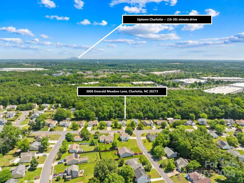 3006 Emerald Meadow Lane, Charlotte, NC 28273.  MLS# CAR4255235, YatesRealty ID 12948. Aerial View