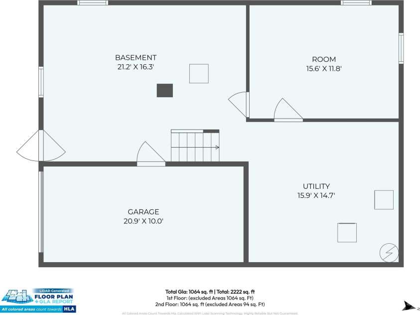 8 Pershing Road, Asheville, NC 28805.  MLS# CAR4364991, YatesRealty ID 12964. Basement Floorplan