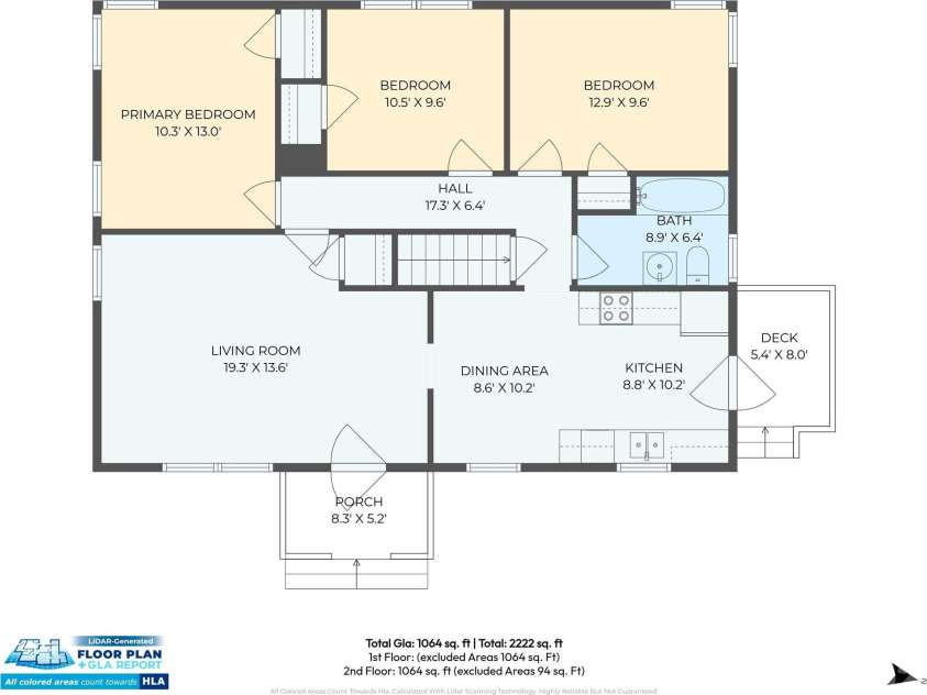 8 Pershing Road, Asheville, NC 28805.  MLS# CAR4364991, YatesRealty ID 12964. Main Level Floorplan