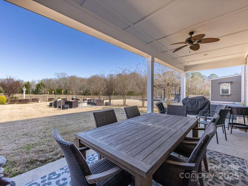 1022 Doughton Lane, Indian Trail, NC 28079.  MLS# CAR4234561, YatesRealty ID 12992. Covered Porch with Ceiling Fan
