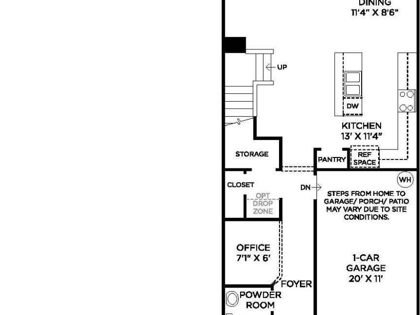 3149 Finchborough Court, Charlotte, NC 28269.  MLS# CAR4368547, YatesRealty ID 13052. First Floor Layout