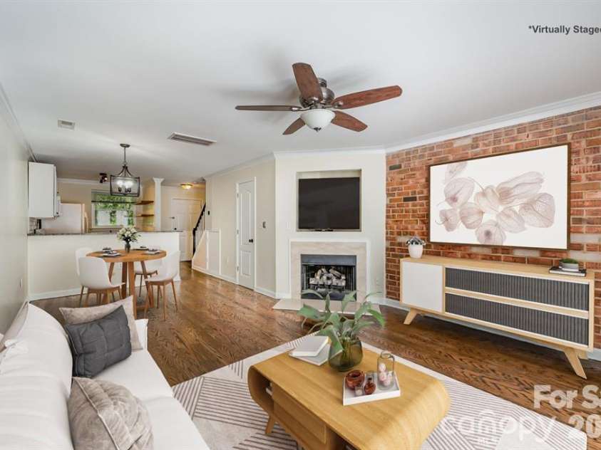 1218 Green Oaks Lane, Charlotte, NC 28205.  MLS# CAR4367673, YatesRealty ID 13065. Virtually staged living room