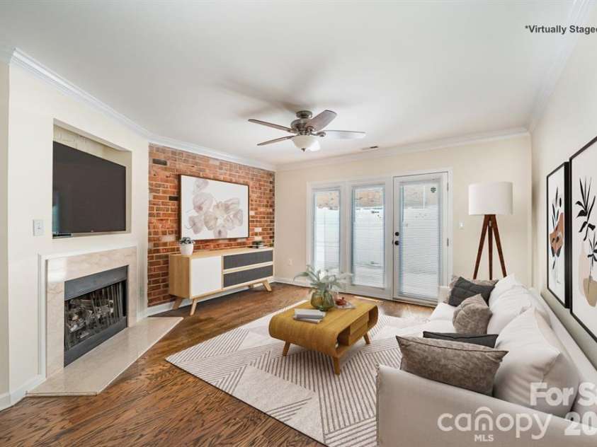 1218 Green Oaks Lane, Charlotte, NC 28205.  MLS# CAR4367673, YatesRealty ID 13065. Virtually staged living room