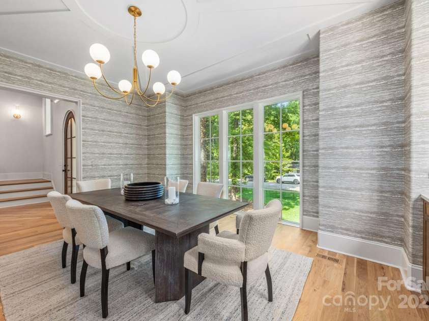 5601 Robinhood Road, Charlotte, NC 28211.  MLS# CAR4258800, YatesRealty ID 13109. So much light in the Formal Ding Room!