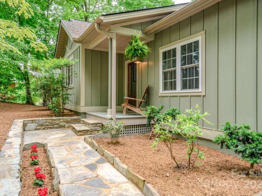 262 Erwin Hills Road, Asheville, NC 28806.  MLS# CAR4255578, YatesRealty ID 13166. Updated with a flagstone walkway and stone retaining wall