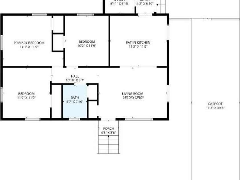 2400 Markham Court, Charlotte, NC 28205.  MLS# CAR4356027, YatesRealty ID 13168. A floor plan with no wasted space
