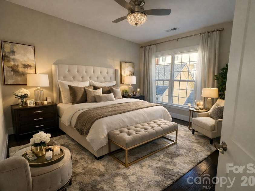 541 Griffith Village Lane, Davidson, NC 28036.  MLS# CAR4346354, YatesRealty ID 13227. Virtually staged Bedroom 2 on 3rd level
