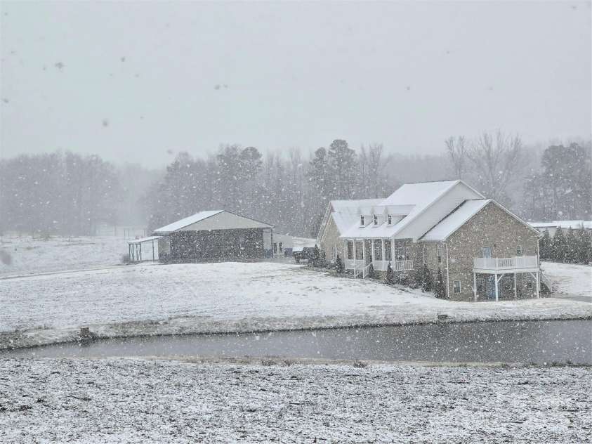 2510 Lentz Road, China Grove, NC 28023.  MLS# CAR4219428, YatesRealty ID 13250. View from Tree house in snow