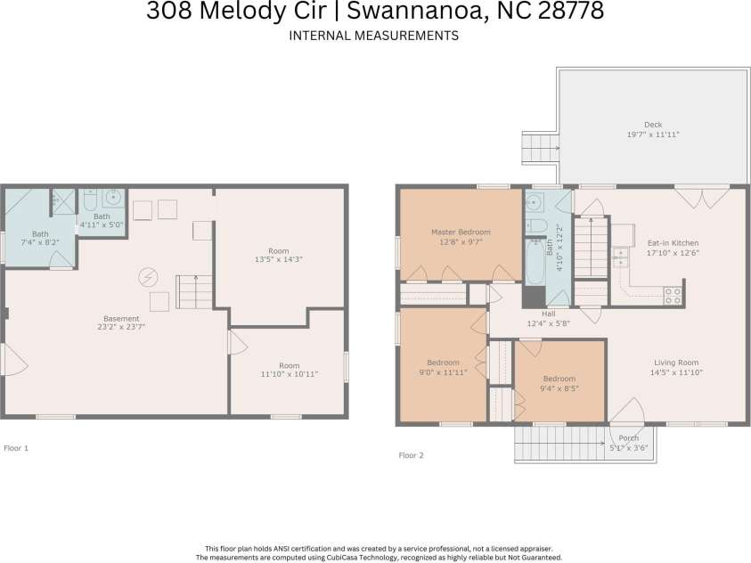 308 Melody Circle, Swannanoa, NC 28778.  MLS# CAR4255961, YatesRealty ID 13264. Floor plan