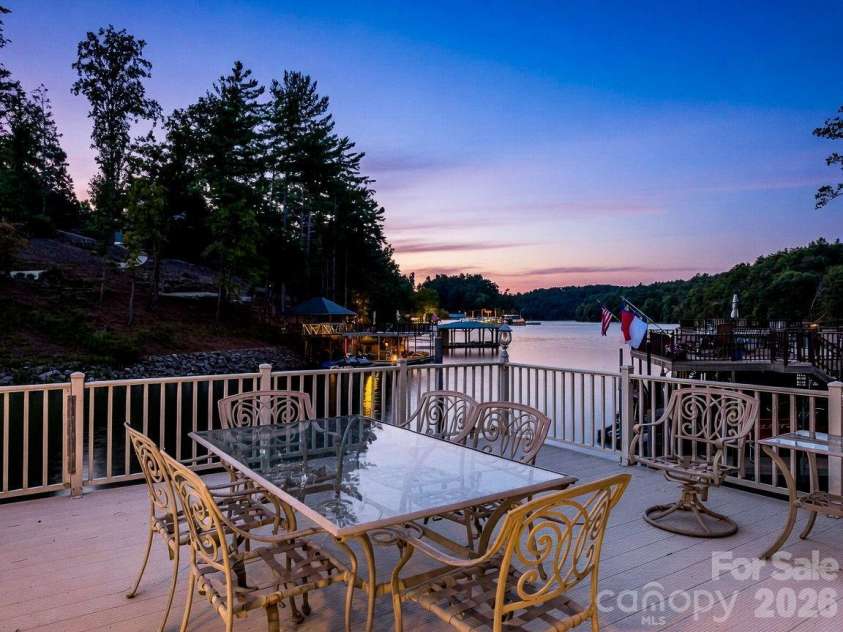 27 Anchor Drive, Nebo, NC 28761.  MLS# CAR4363728, YatesRealty ID 13289. Evening entertaining by twilight.