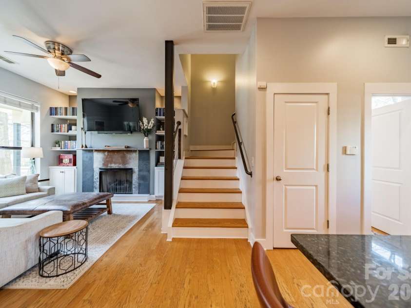 3409 Spencer Street, Charlotte, NC 28205.  MLS# CAR4357340, YatesRealty ID 13293. Main Level Stairs