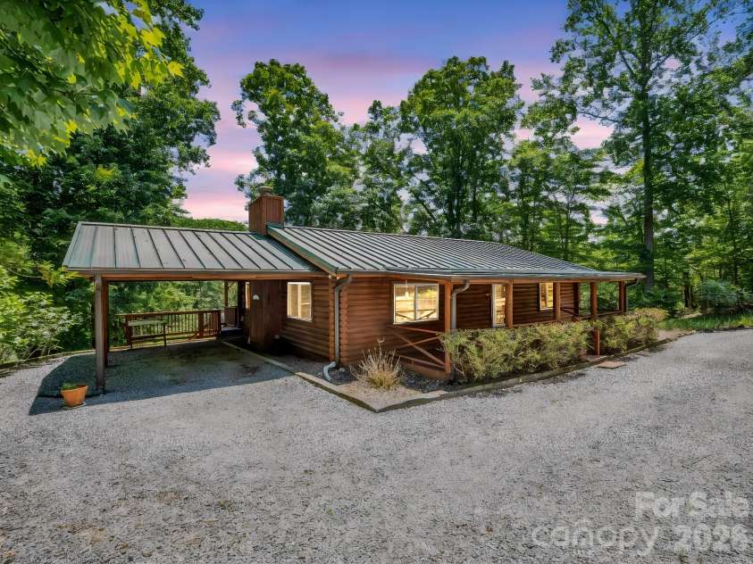 137 Amys Ridge Road, Lake Lure, NC 28746.  MLS# CAR4391704, YatesRealty ID 133. Twilight Front