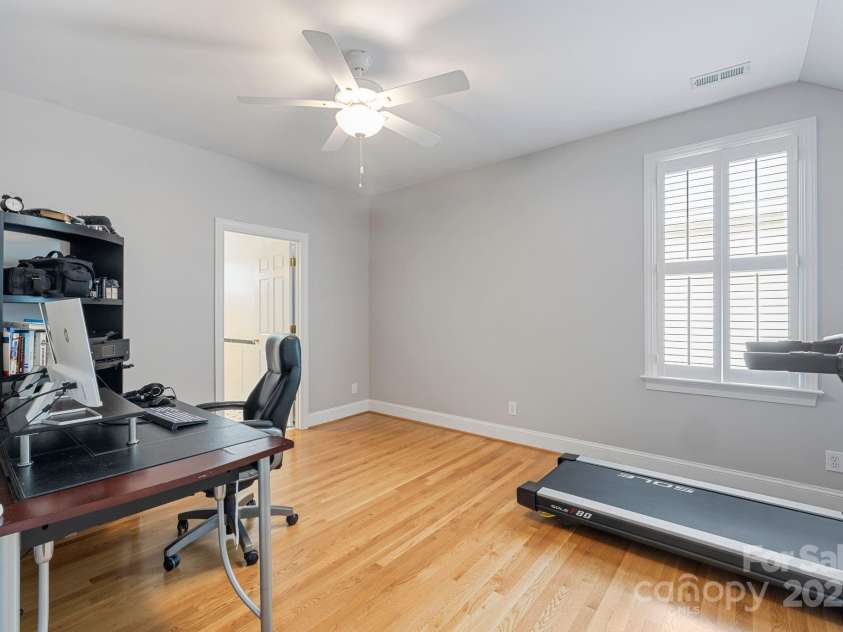 2306 Club Road, Charlotte, NC 28205.  MLS# CAR4250030, YatesRealty ID 13319. Bedroom #2 currently used as an office with new hardwood floors to match lower level