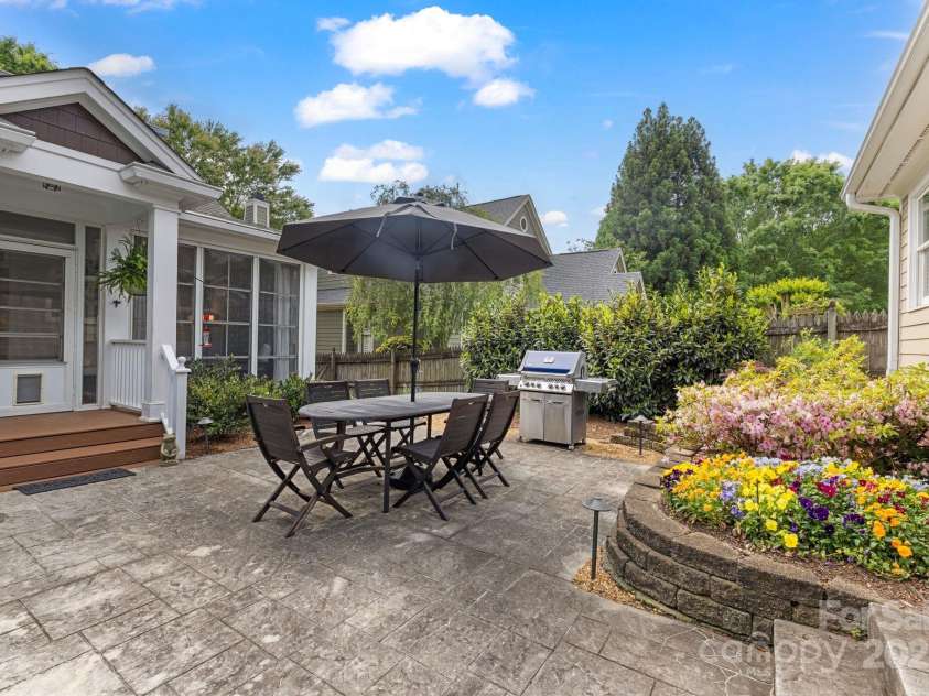 2306 Club Road, Charlotte, NC 28205.  MLS# CAR4250030, YatesRealty ID 13319. Lush landscaping creates total privacy for outdoor living