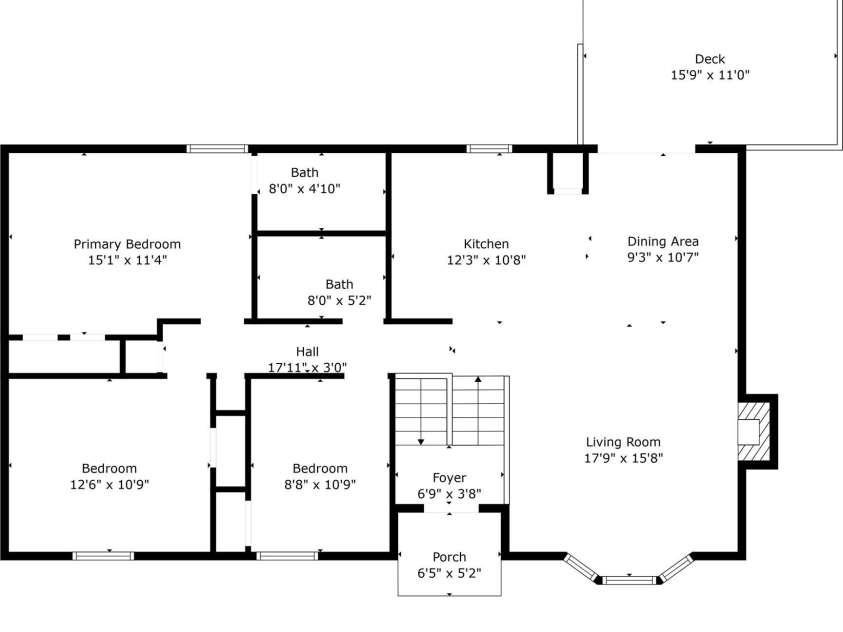 5034 Clearwater Lake Road, Mount Holly, NC 28120.  MLS# CAR4203029, YatesRealty ID 13328. First Floor Layout