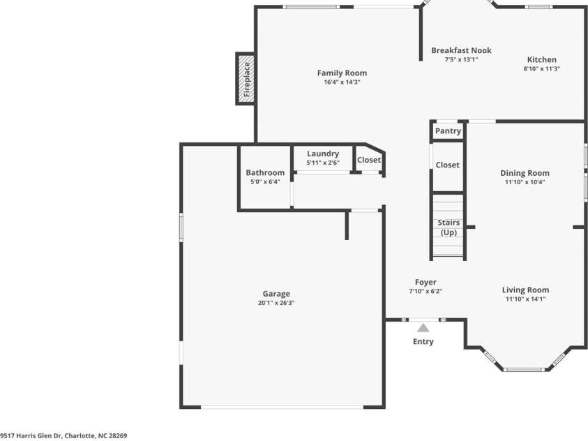 9517 Harris Glen Drive, Charlotte, NC 28269.  MLS# CAR4247828, YatesRealty ID 13336. 