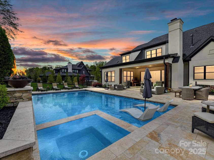 2954 Holbrook Road, Fort Mill, SC 29715.  MLS# CAR4254159, YatesRealty ID 13354. Pool & Spa Twilight